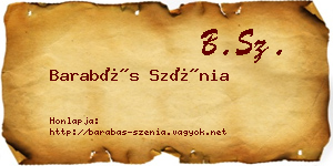 Barabás Szénia névjegykártya